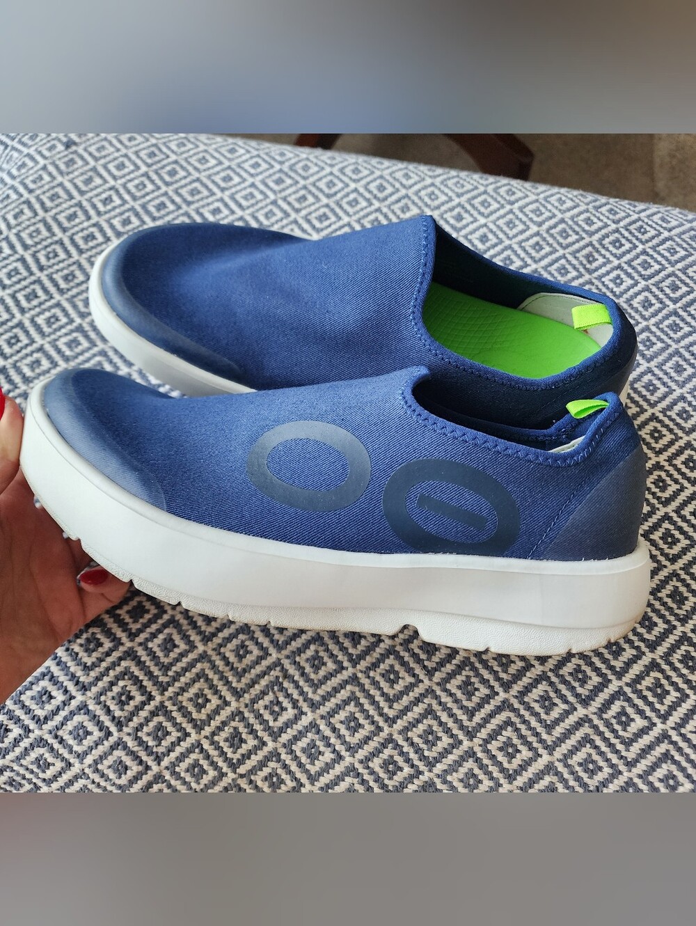 OOFOS OOmg eeZee Low Recovery Shoes Navy Blue Men's Size 10